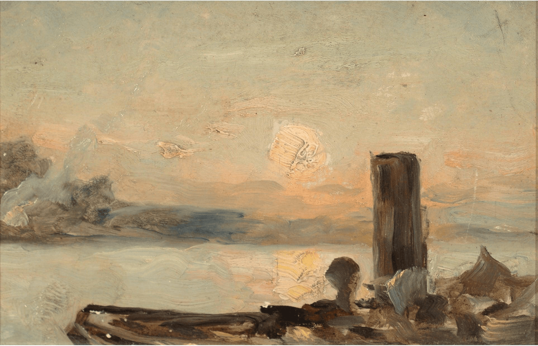 Small Early 20th Century Sunset or Sunrise. - Retouch Fine Art