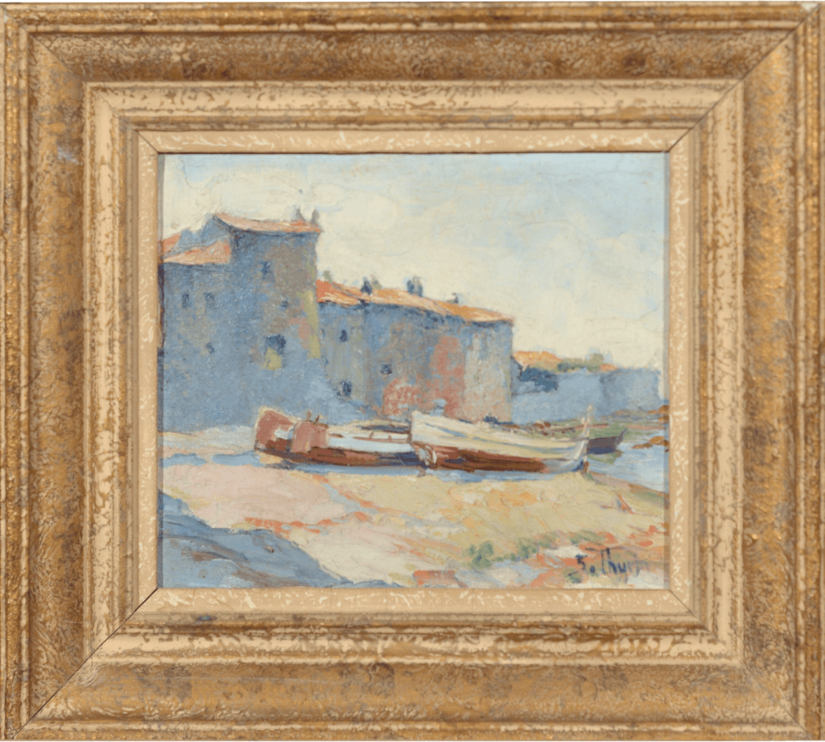 Painting From 20th Century Representing Saint Tropez. - Retouch Fine Art