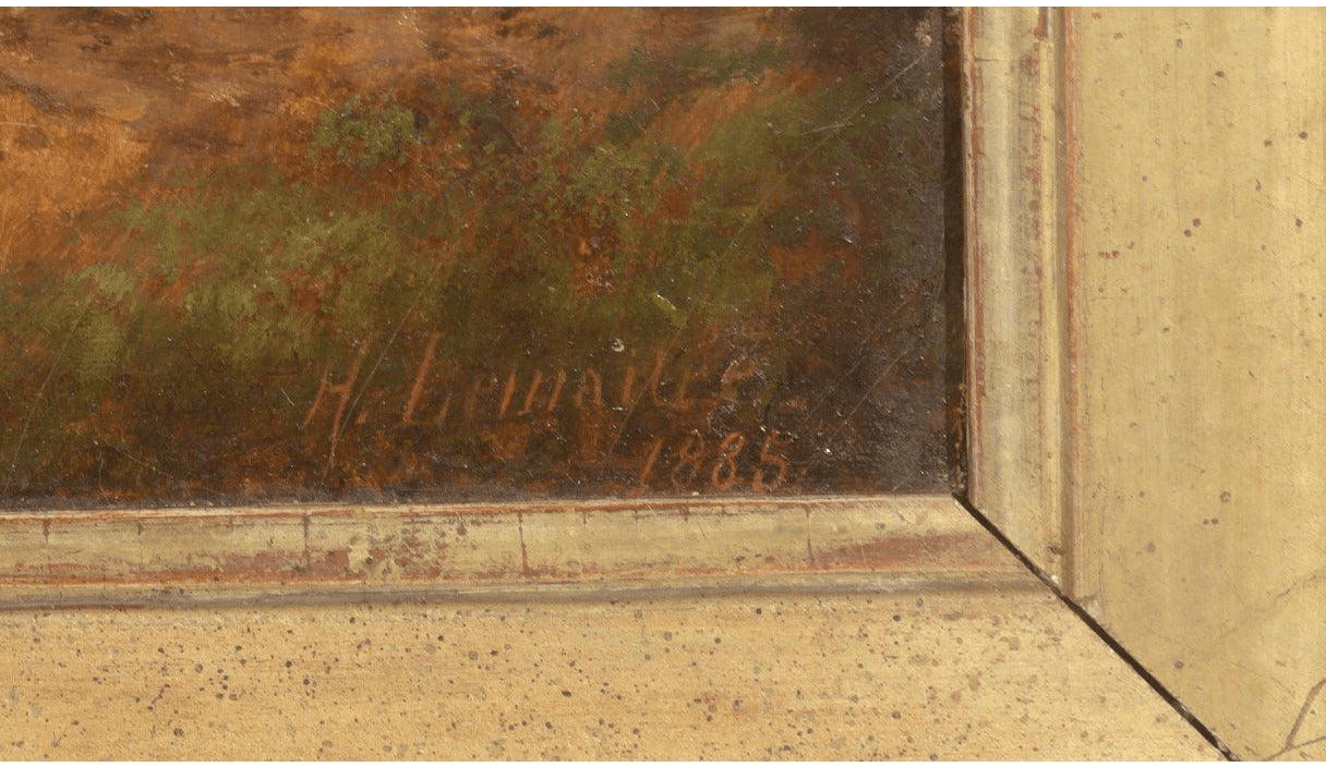 Antique Oil Painting Signed M.Lemaitre - 1885 - Retouch Fine Art