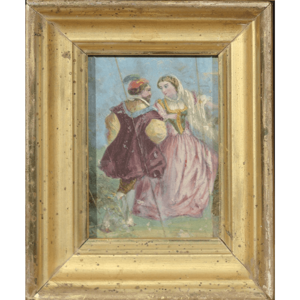 Small Gouache Painting From 20th Century - Retouch Fine Art