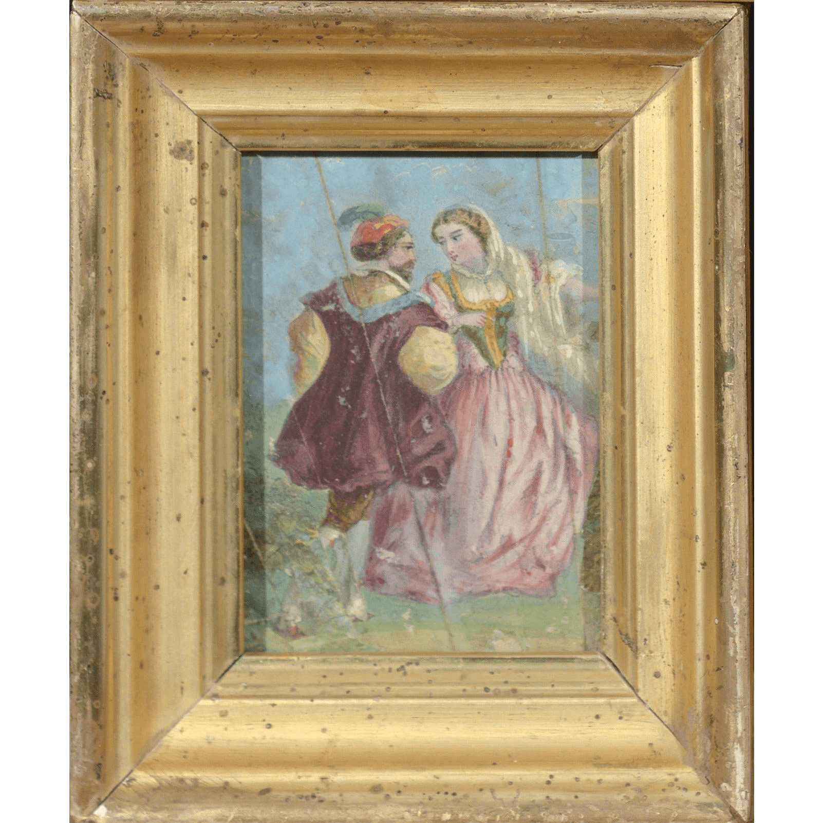 Small Gouache Painting From 20th Century - Retouch Fine Art