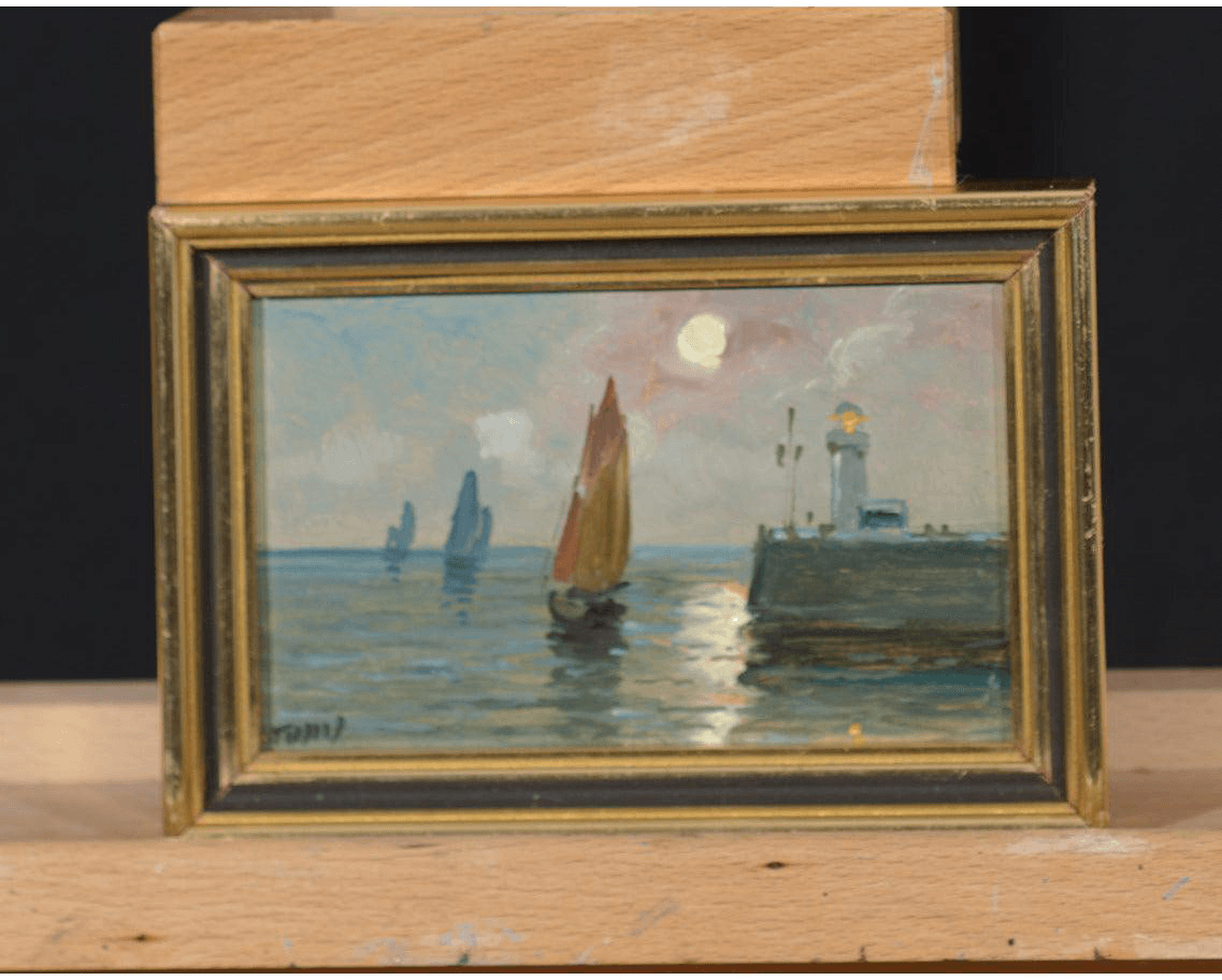 Series of 4 Small Vintage Oil Paintings - Retouch Fine Art