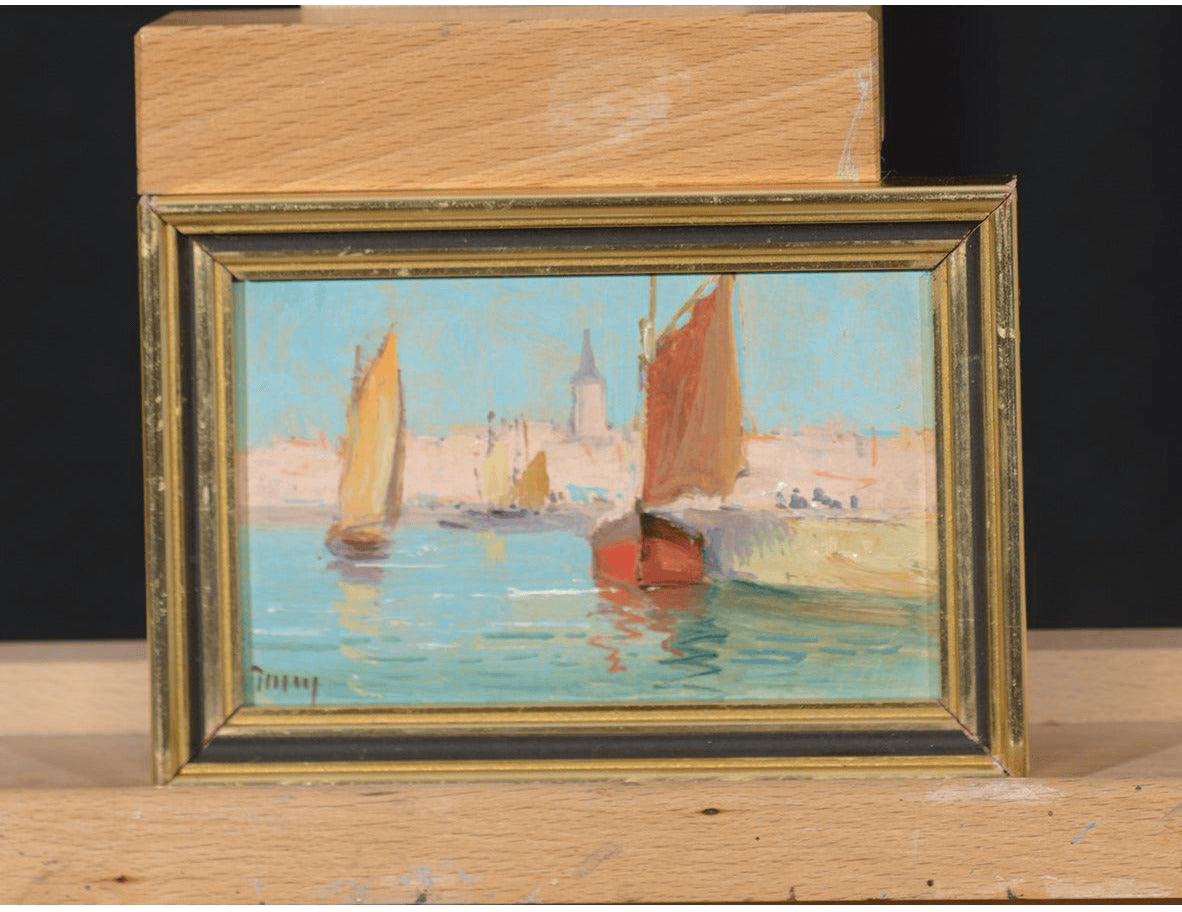 Series of 4 Small Vintage Oil Paintings - Retouch Fine Art