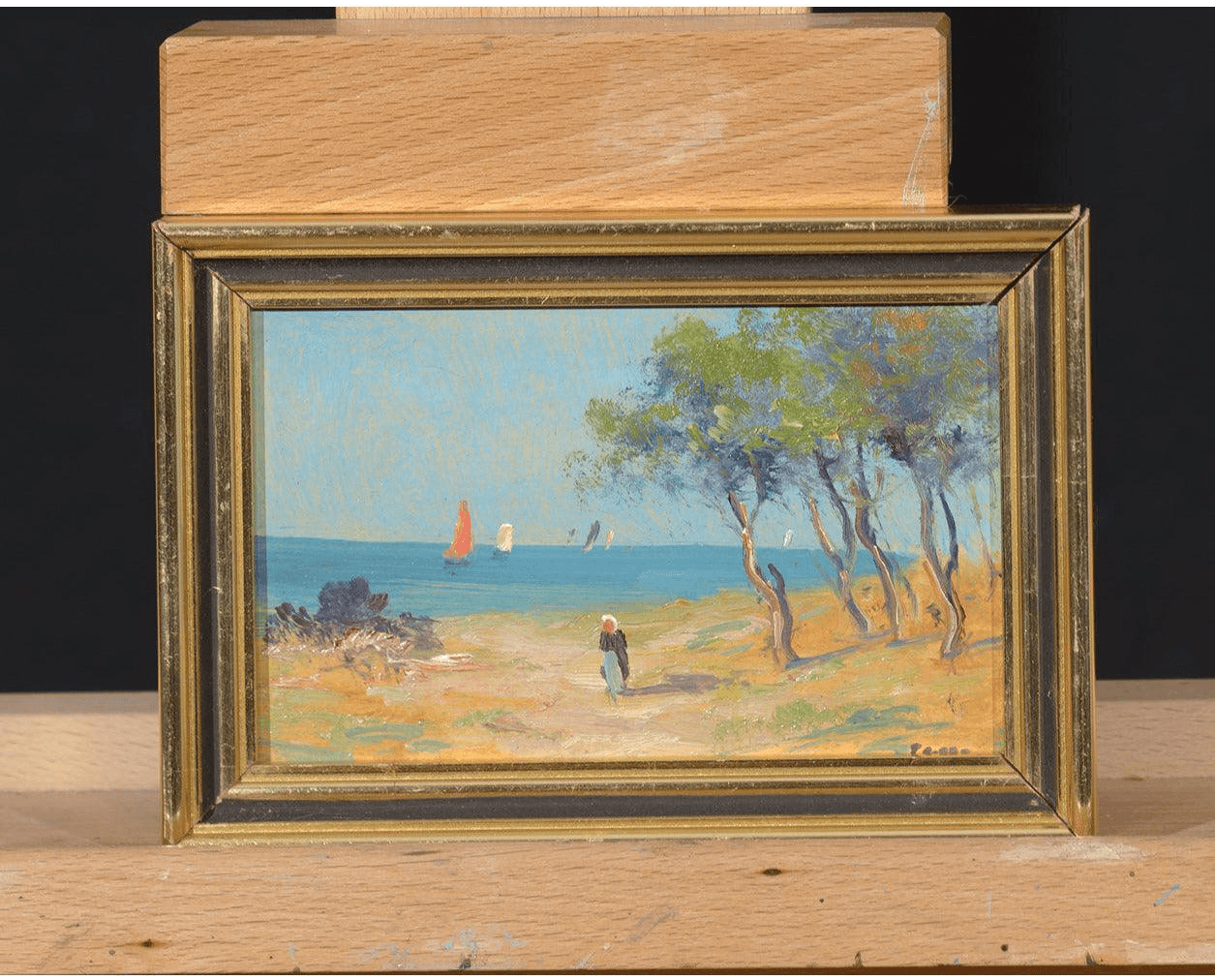 Series of 4 Small Vintage Oil Paintings - Retouch Fine Art