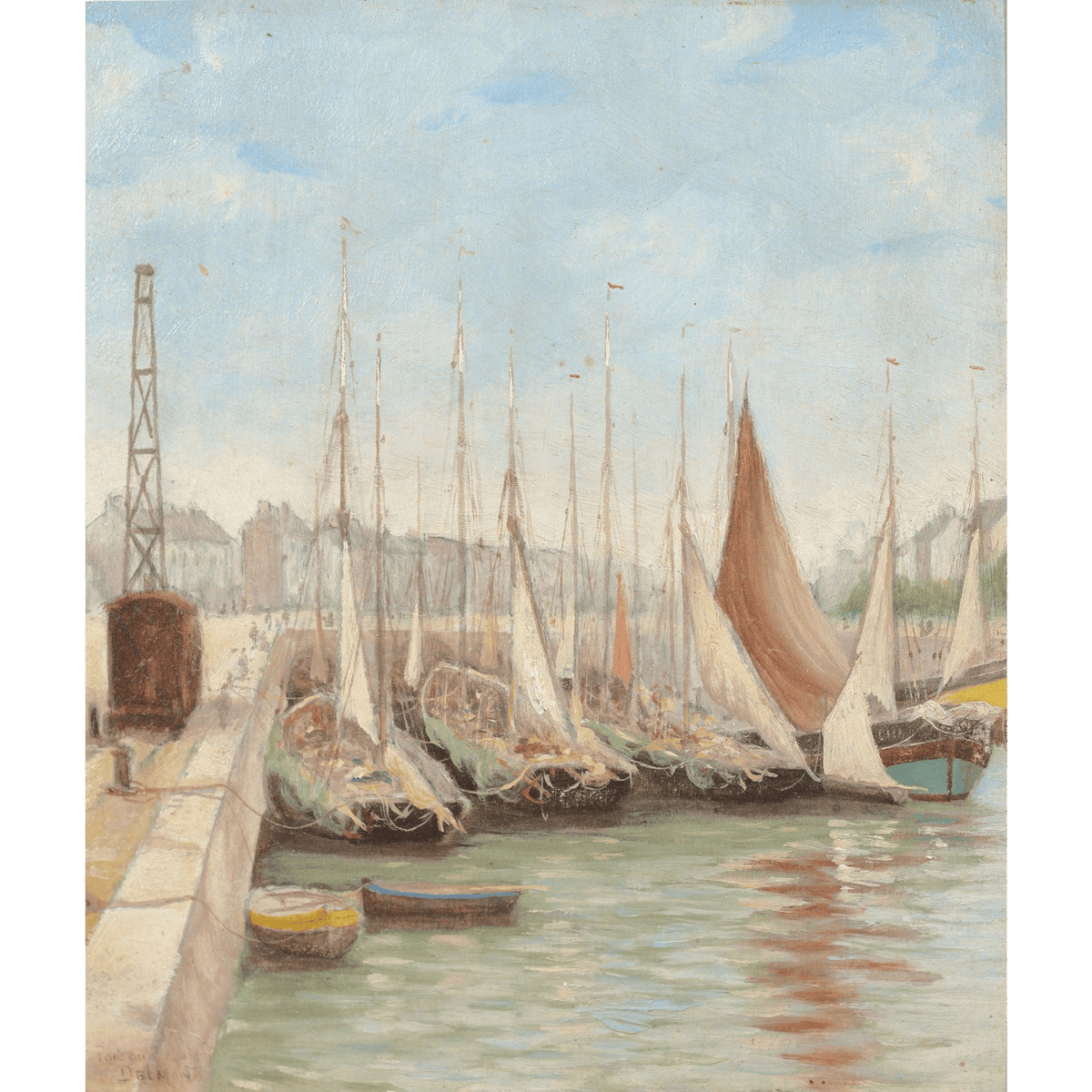 Small Seascape Oil Painting From 20th Century - Retouch Fine Art