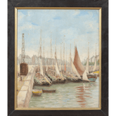 Small Seascape Oil Painting From 20th Century - Retouch Fine Art