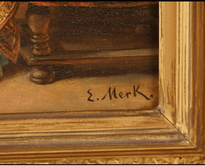 Oil Painting 19th Century By Eduard Merk (1816-1888) - Retouch Fine Art