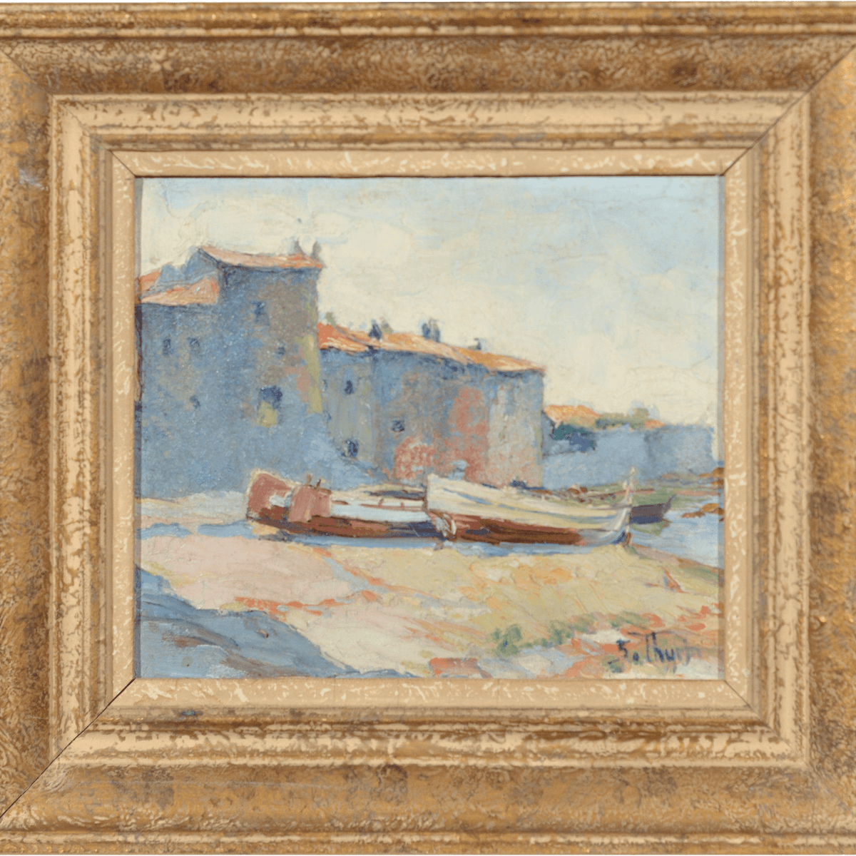 Painting From 20th Century Representing Saint Tropez